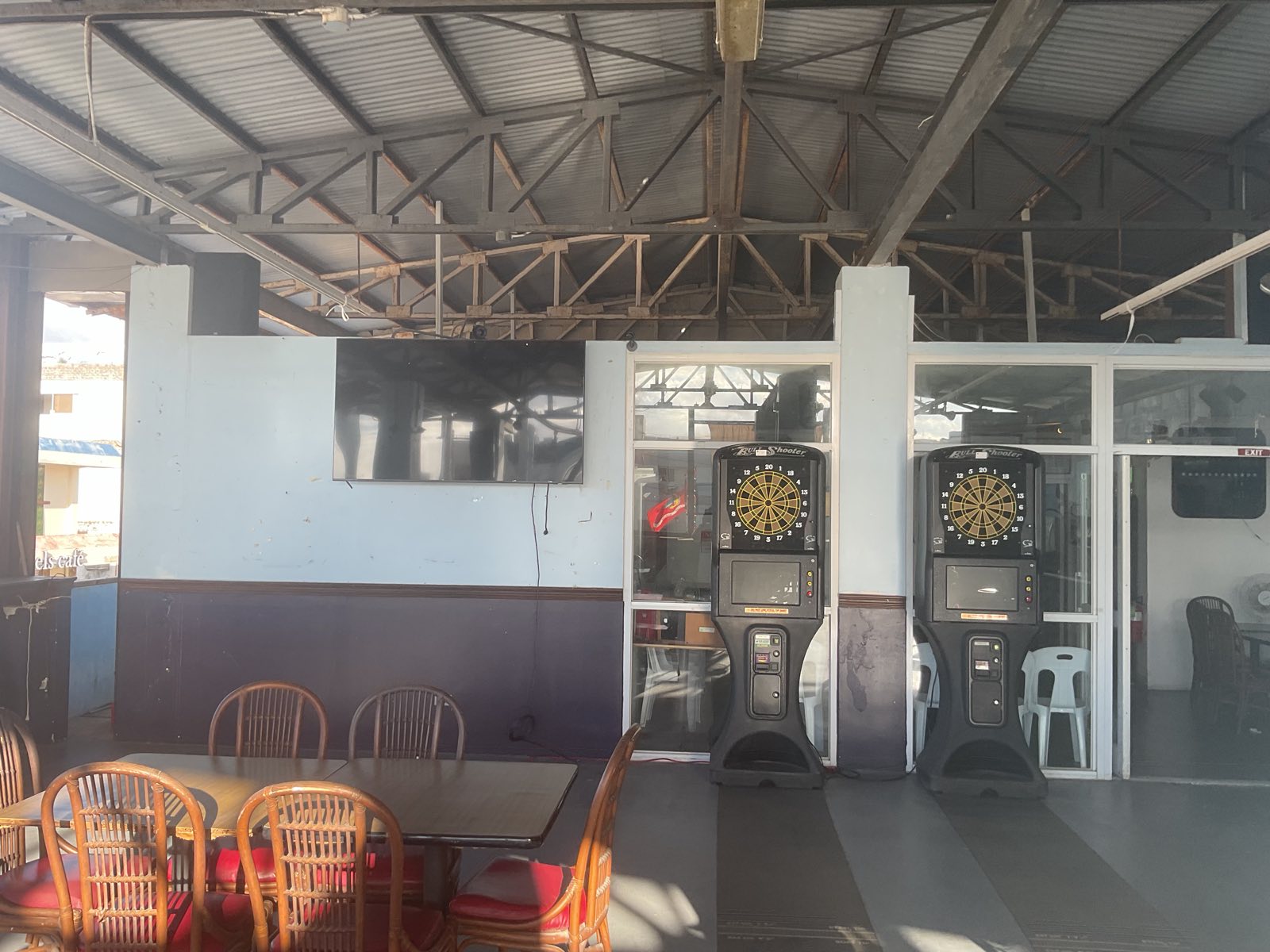 Dart machines in the game room