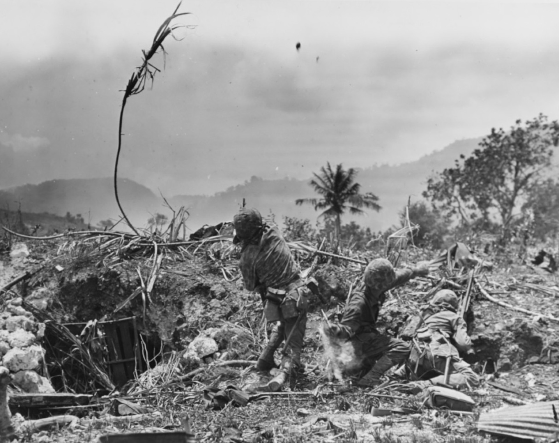 U.S. Marines in combat on Saipan, June 16, 1944